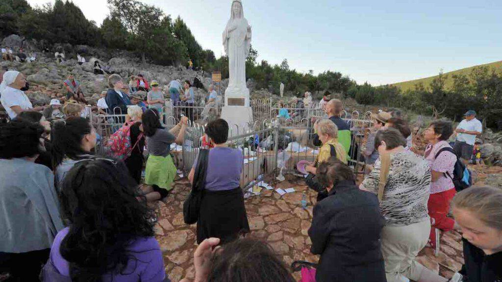 Medjugorje, June 25, 2020 is the 39th anniversary of the apparitions.  The faithful around the Madonna on the Podbrdo hill