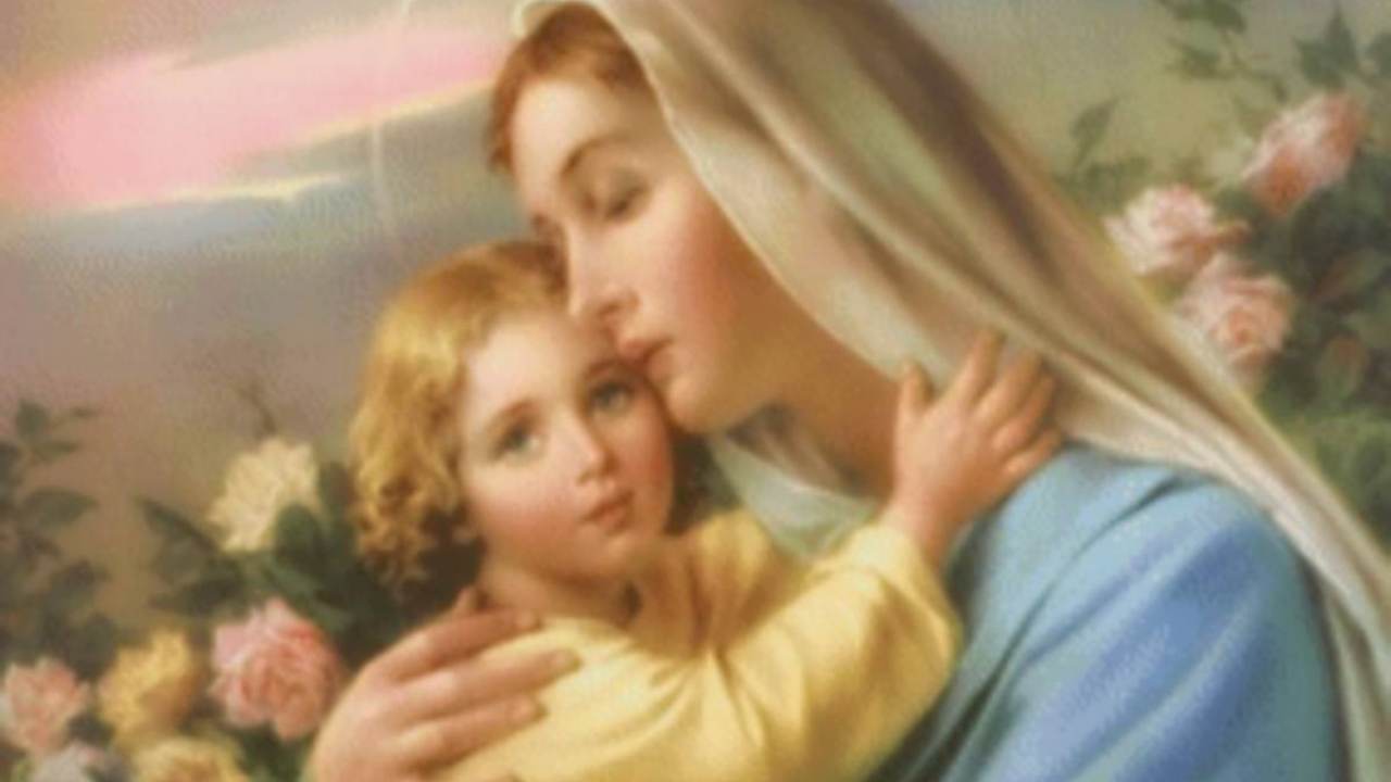 Maria ninna nanna a Gesù bambino