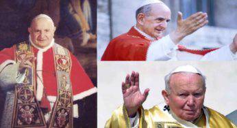 I “Tre Papi santi” che si sono succeduti alla guida della Chiesa