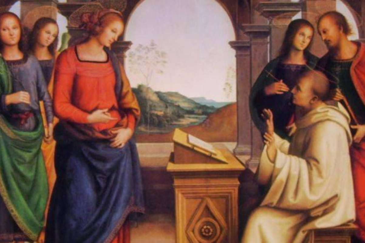 san bernardo e la madonna