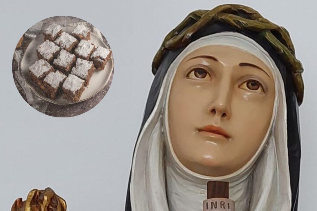 santa veronica e, in alto, il suo dolce