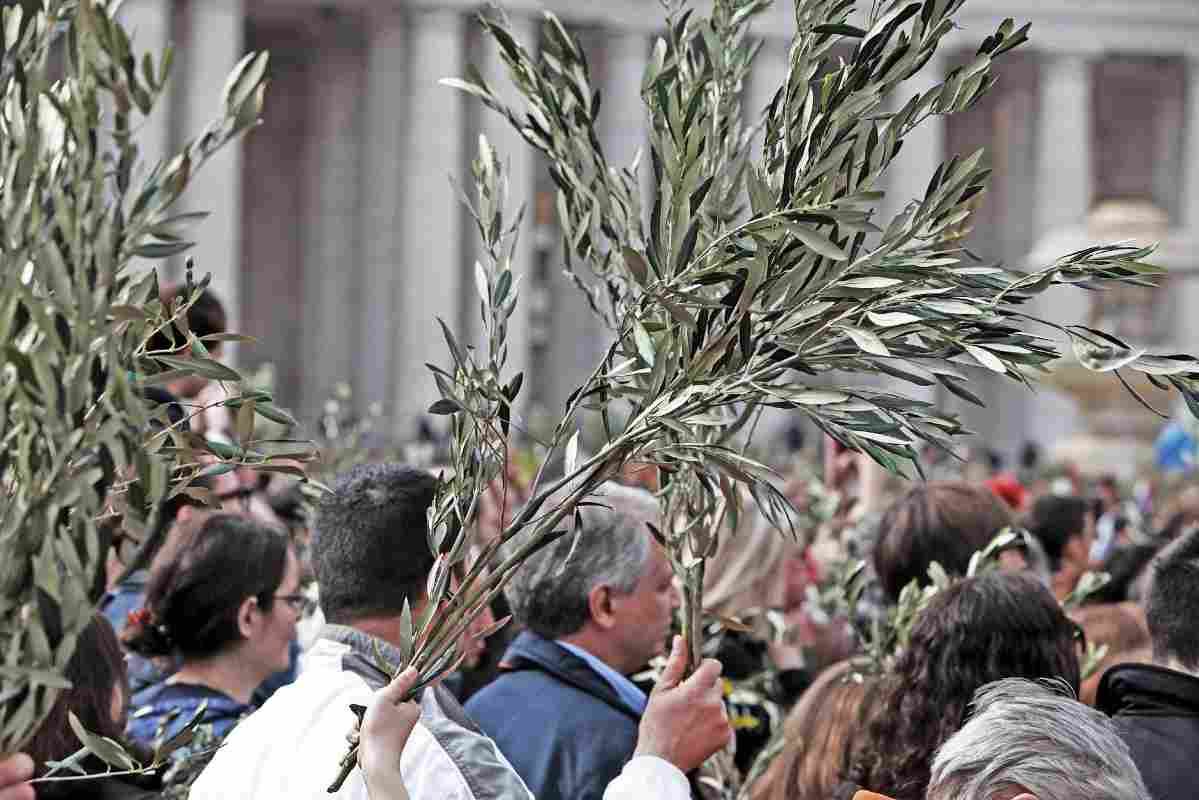 Folla di persone alle Celebrazioni delle Palme