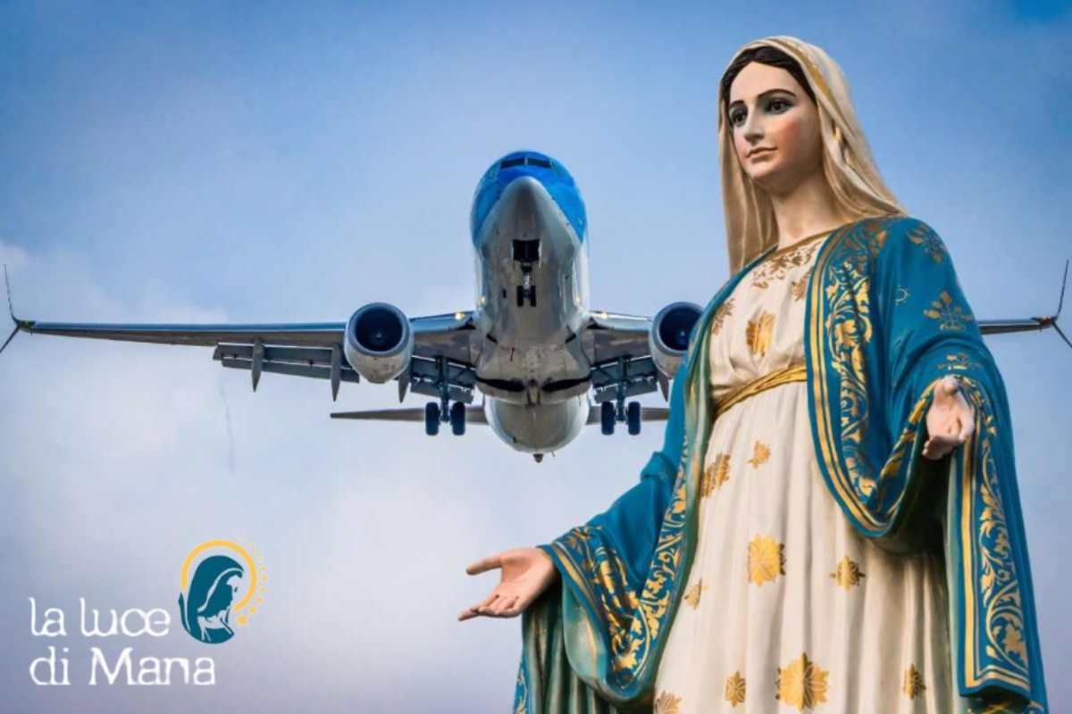 Madonna a bordo dell'aereo