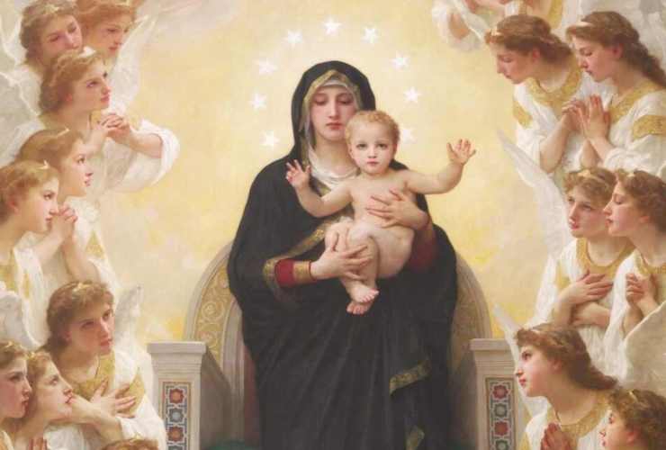 Statua Madonna a bordo di un aereo