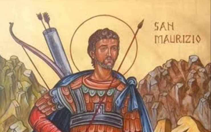 mosaico raffigurante san maurizio