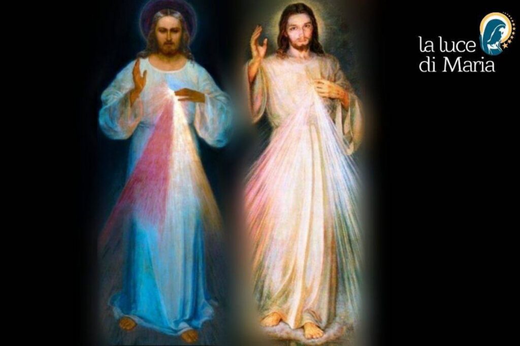 confronto fra due immagini di gesù misericordioso