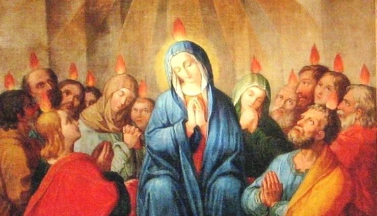 lo spirito santo scende su maria e gli apostoli
