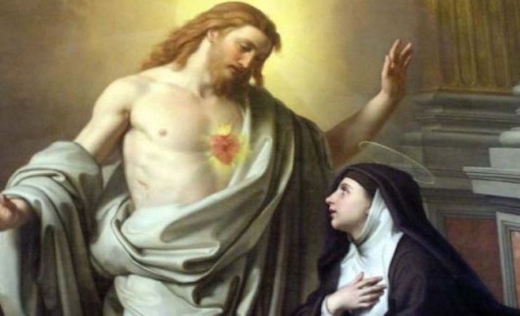 sacro cuore di gesù e santa margherita alacoque