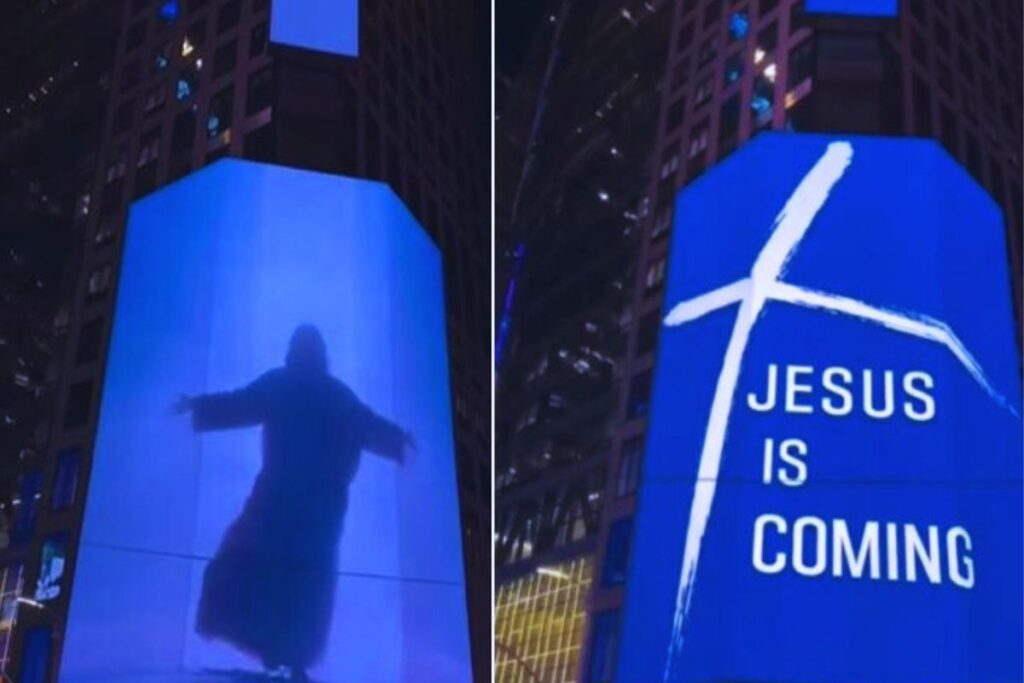 gesù Jesus is coming time square