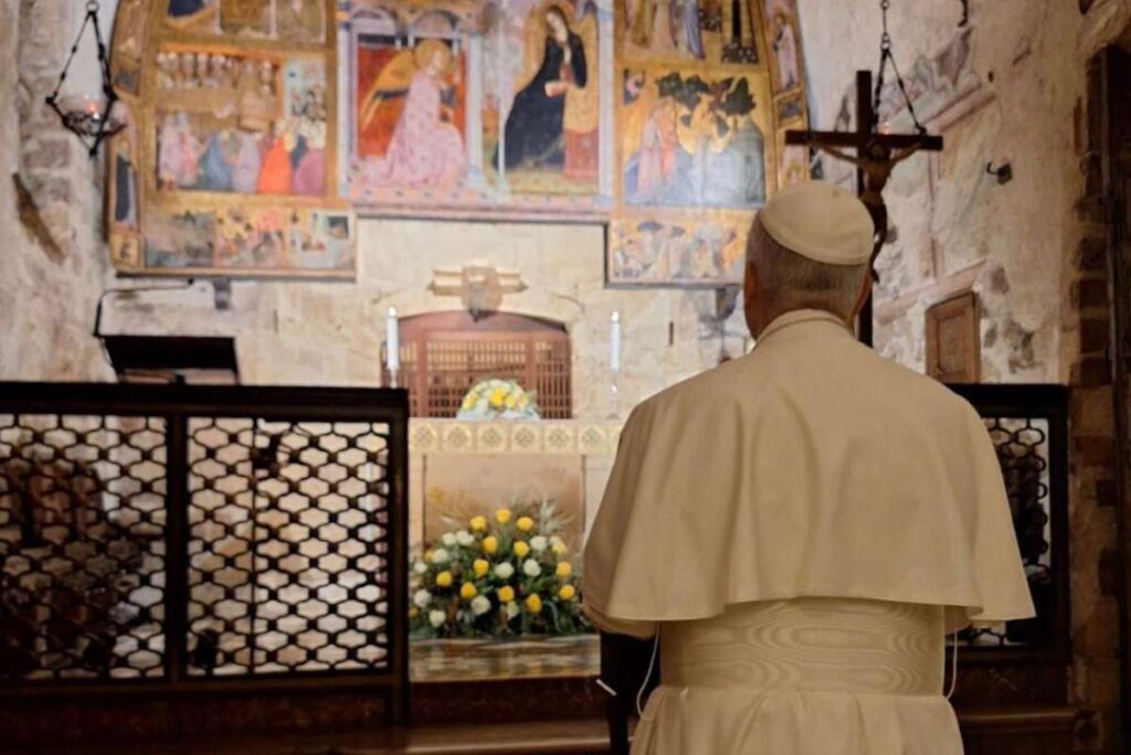 papa leone ad assisi