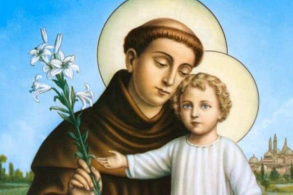 sant'antonio con il bambino in braccio