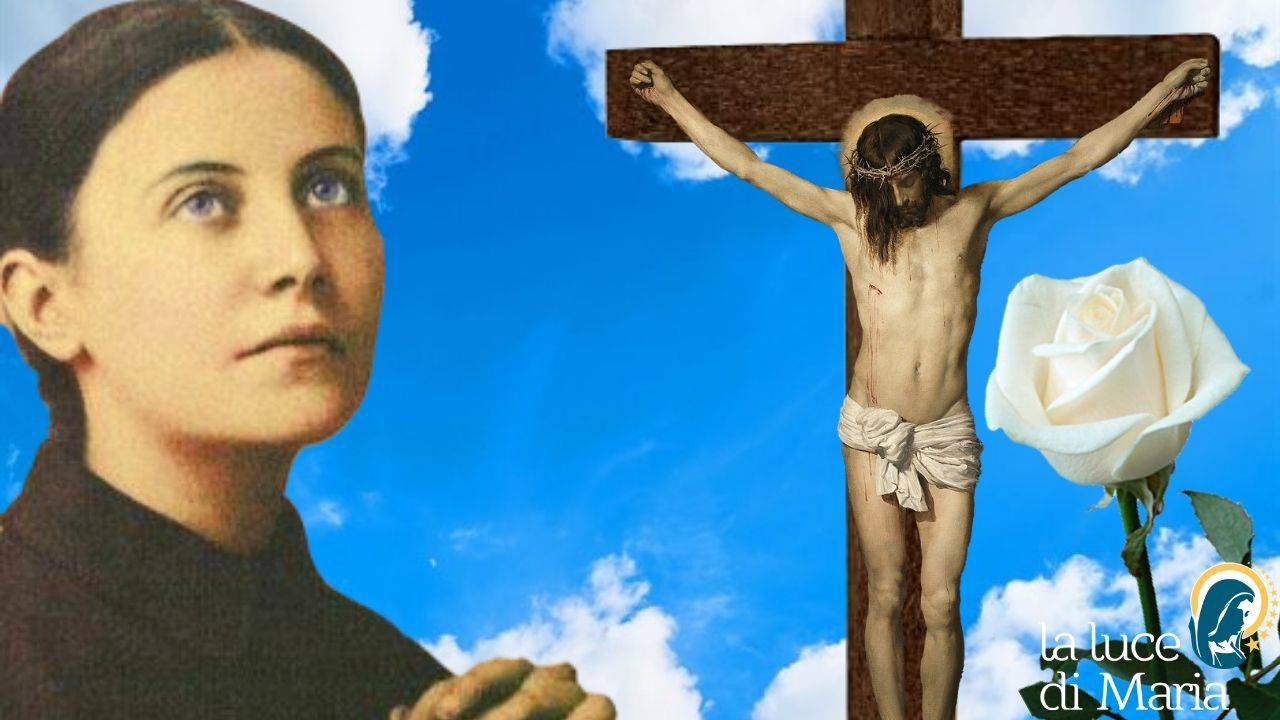 santa gemma e gesù crocifisso