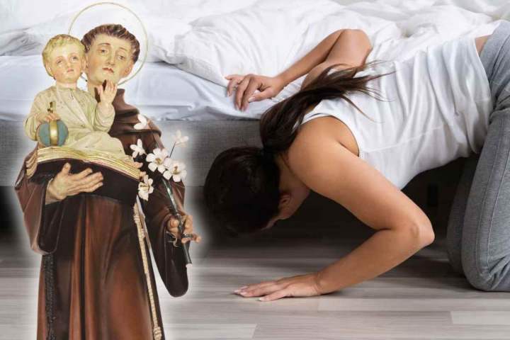sant'antonio e donna che cerca qualcosa