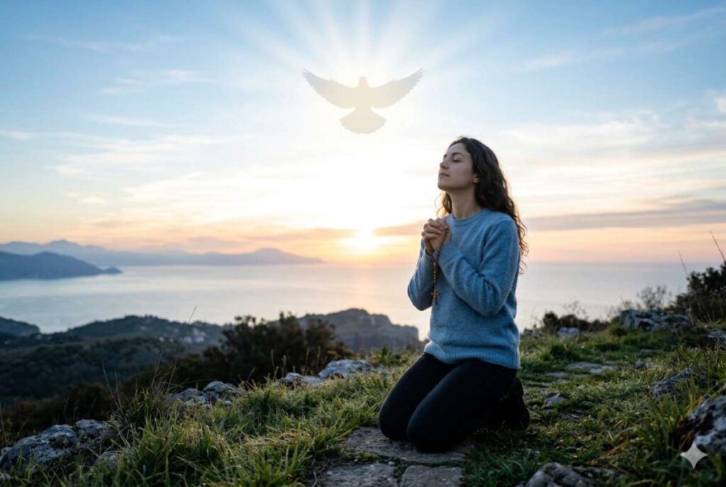 persona che prega lo spirito santo