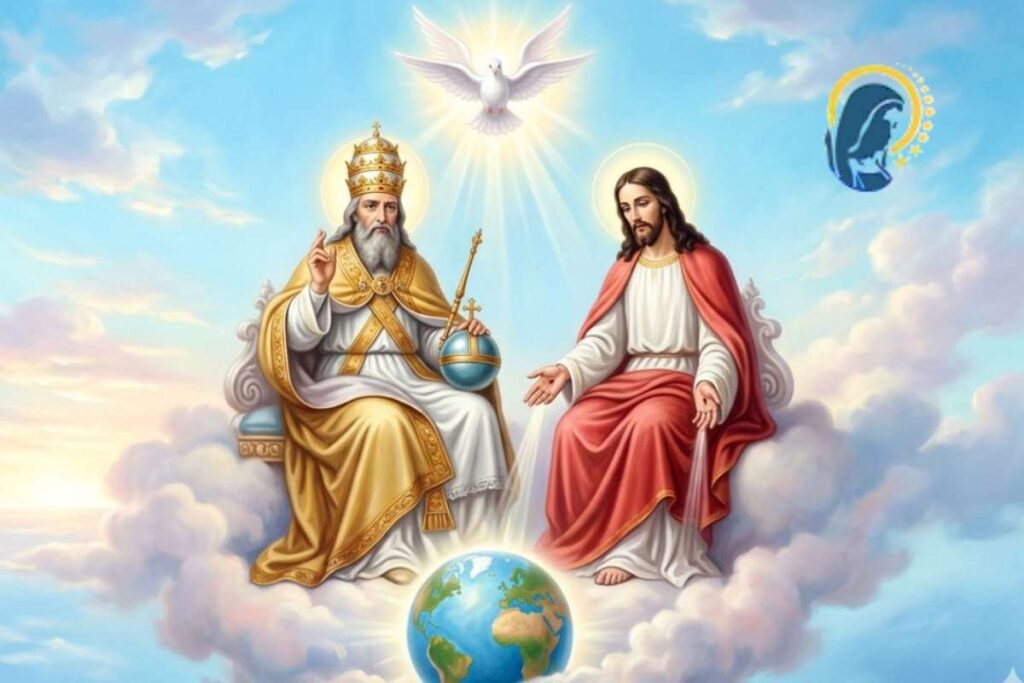 la santa trinità guarda il mondo
