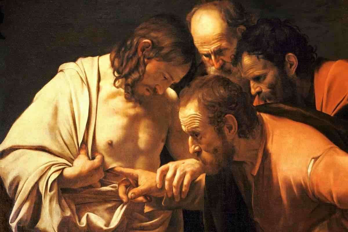 Tommaso mette un dito nel costato di Gesù