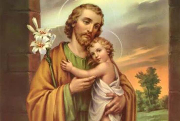 san giuseppe che abbraccia i bimbo gesù