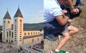 la chiesa di Medjugorje e il presunto colpevole fermato