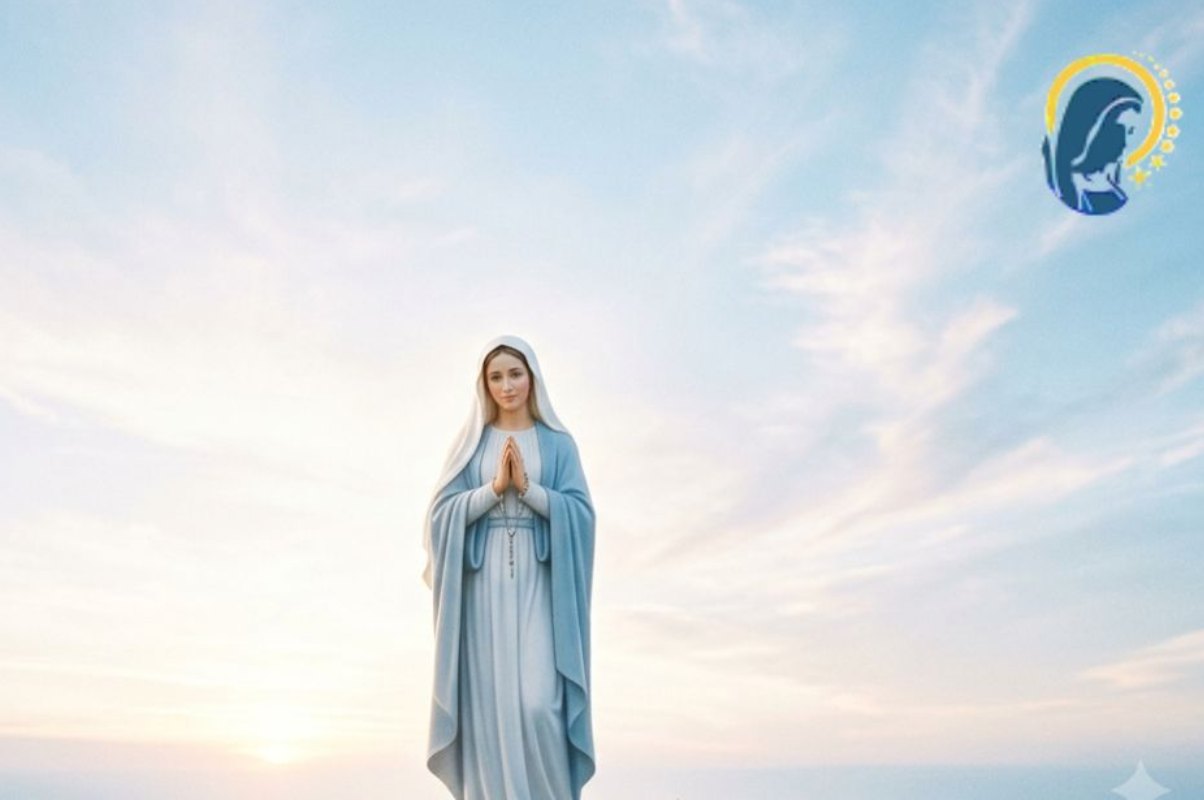 maria con sfondo cielo