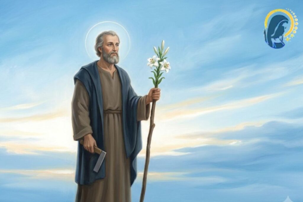 san giuseppe con in mano un giglio