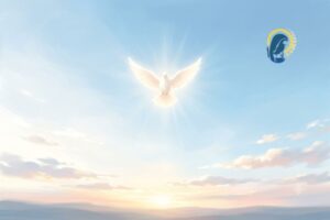 spirito santo in colomba con sfondo cielo