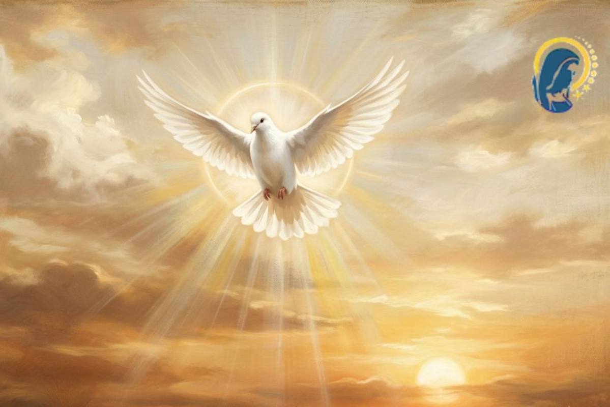spirito santo luce in cielo al tramonto
