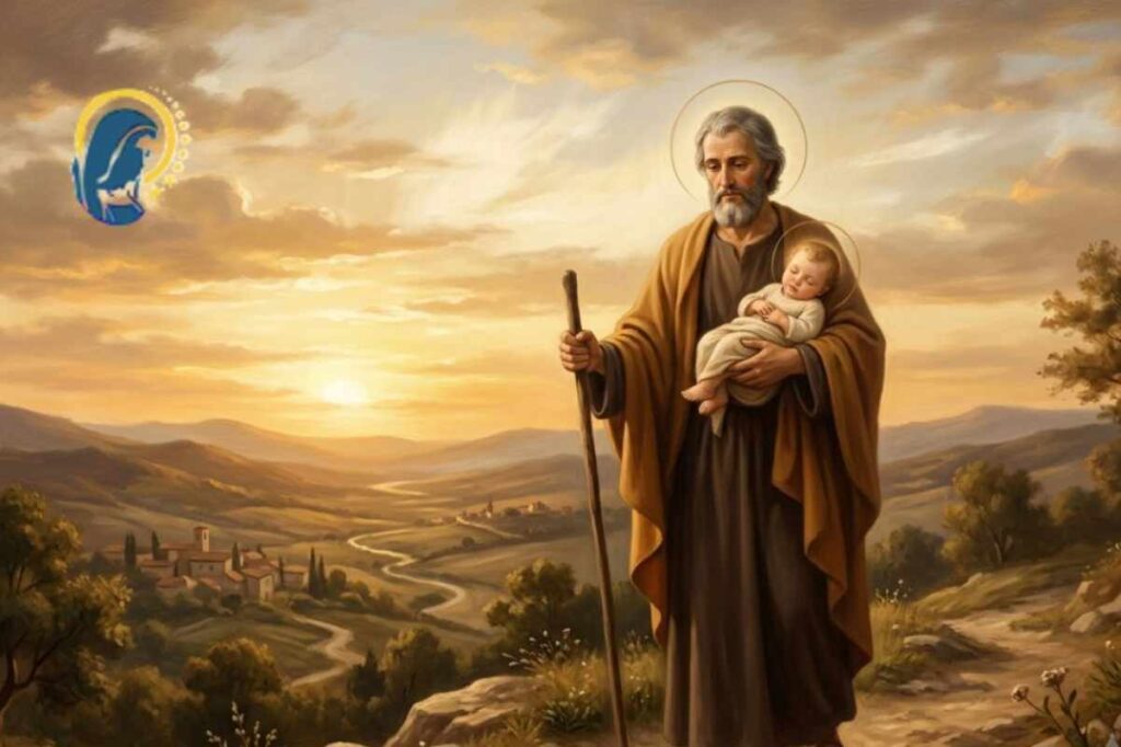 san giuseppe in cammino col bimbo gesù
