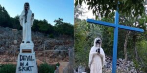 statua madonna di medjugorje profanata