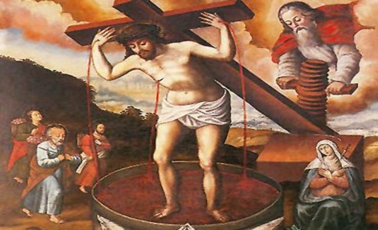gesù versa il suo sangue dalla croce