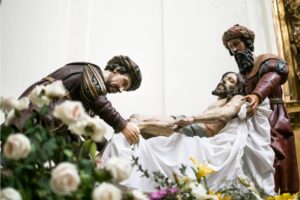 santi nicodemo e giuseppe d'arimatea depongono gesù dalla croce