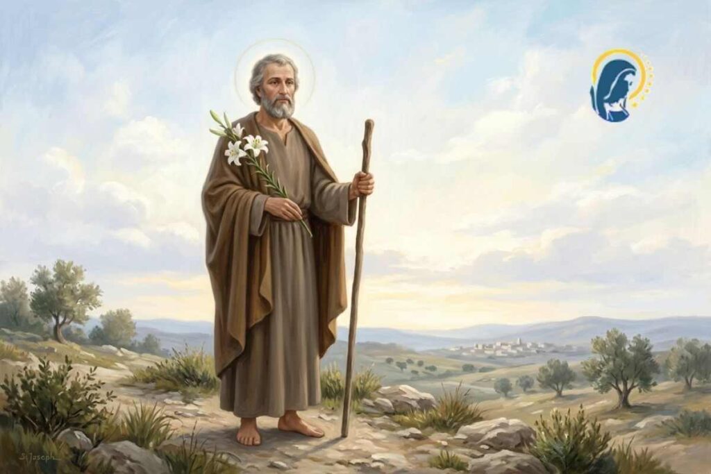 san giuseppe con il giglio in mano