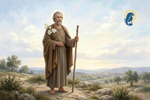 san giuseppe con il giglio in mano
