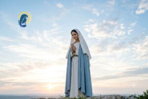 la madonna in preghiera in cielo