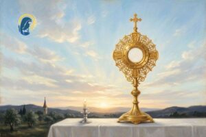 santissimo sacramento posto sull'altare
