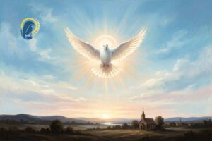 colomba spirito santo con luce alle spalle
