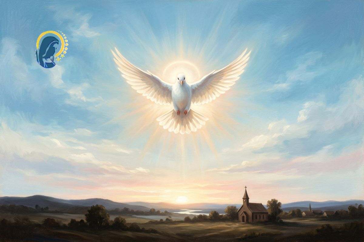 colomba spirito santo con luce alle spalle
