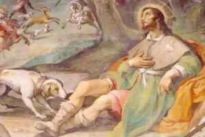 san rocco e il cane che lo cura