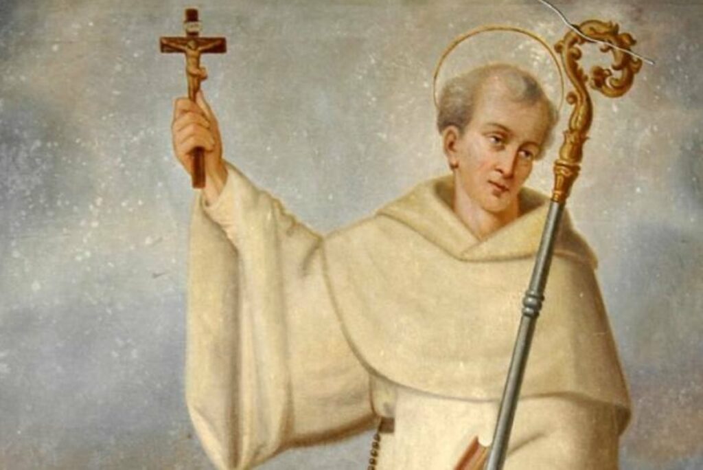 san bernardo con la croce in mano