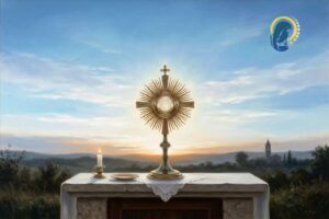 santissimo sacramento con cielo all'alba