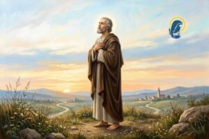 san giuseppe che prega guardando il cielo