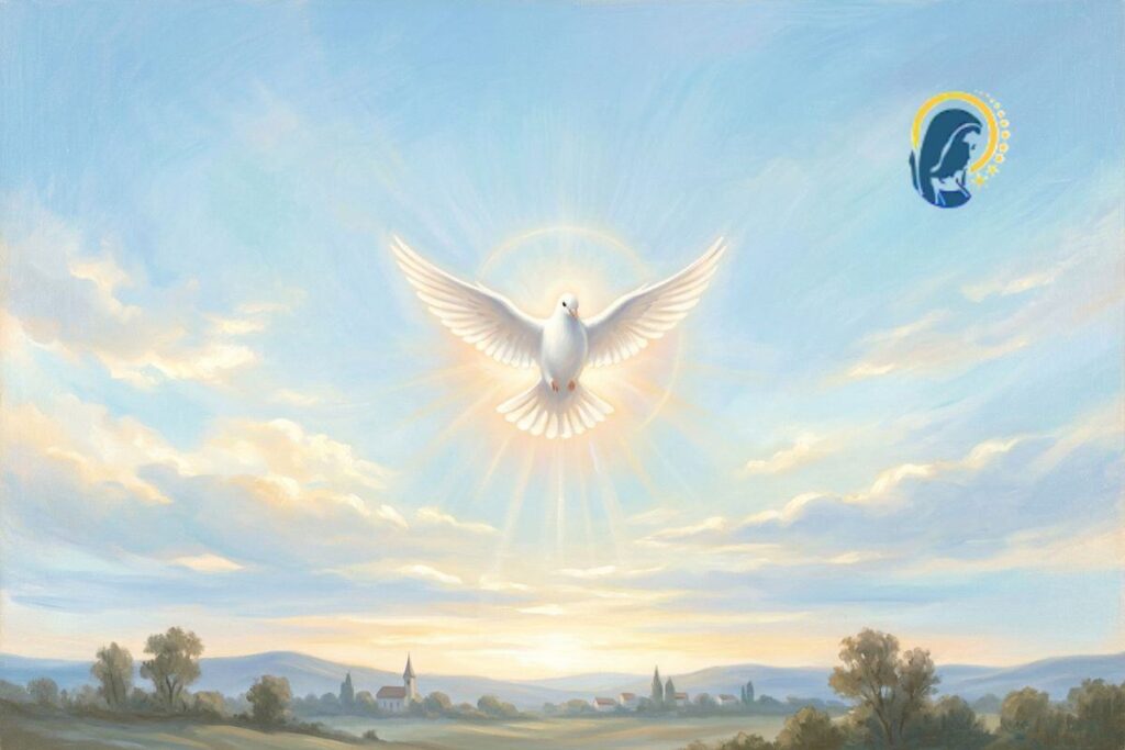 colomba spirito santo con cielo di sfondo
