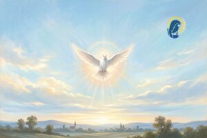 colomba spirito santo con cielo di sfondo