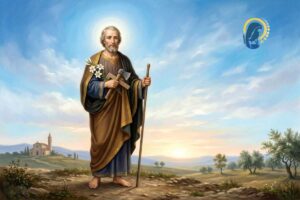 san giuseppe con contorno di cielo azzurro