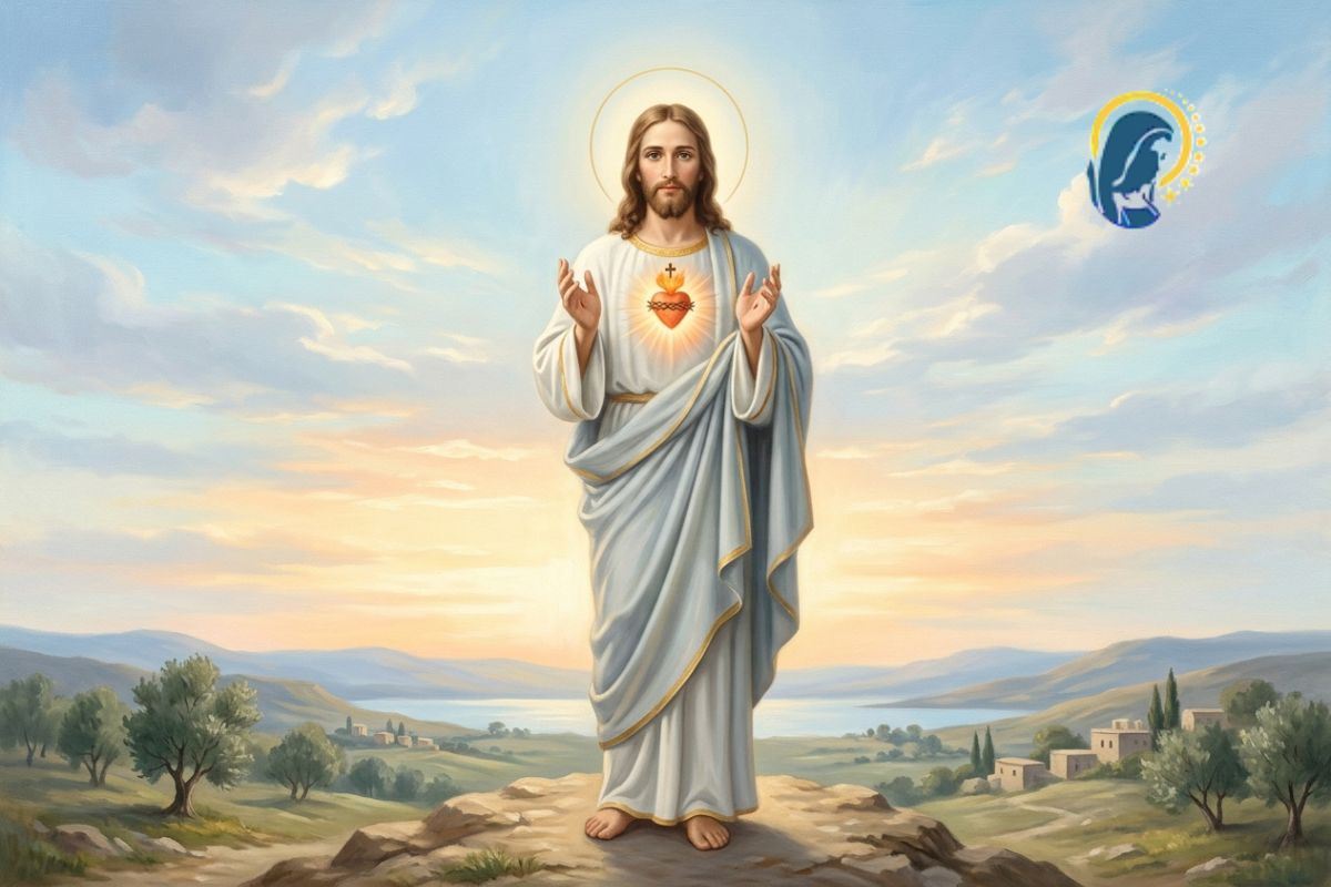 sacro cuore di gesù con braccia aperte