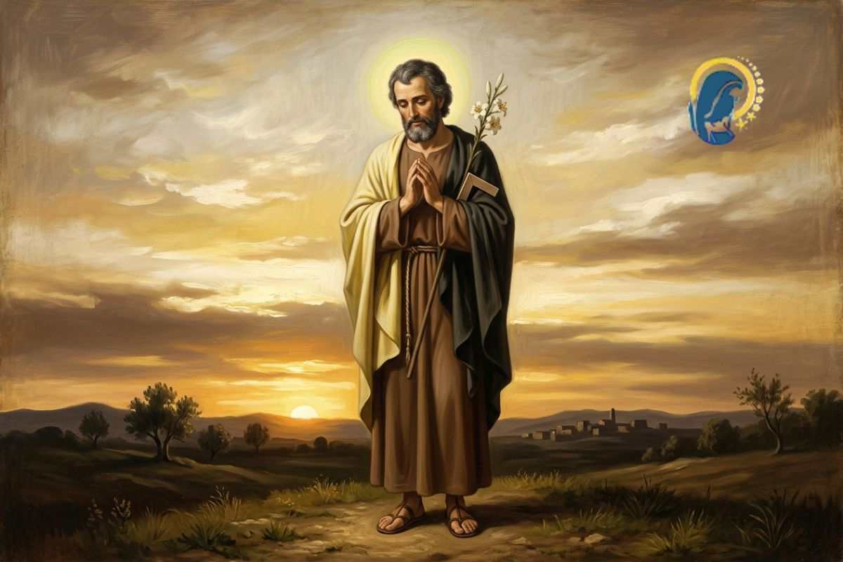 san giuseppe che prega con il capo chino