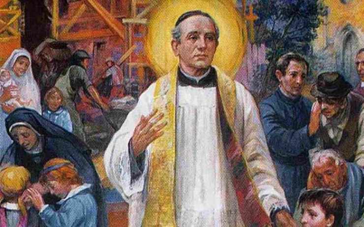 luigi guanella al centro con il popolo attorno